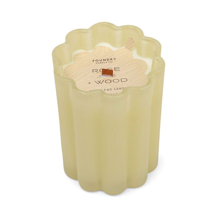 Hallmark Paddywax Foundry Rose And Wood Frosted Glass Candle 7.5 Oz