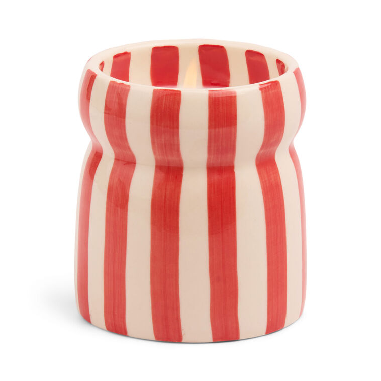 hallmark Paddywax Hibiscus Bay Red-Striped Cabana Candle 6.5 oz
