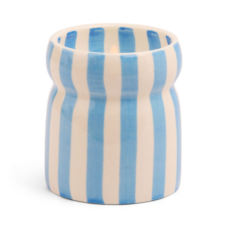 hallmark Paddywax Lost at Sea Blue-Striped Cabana Candle 6.5 oz
