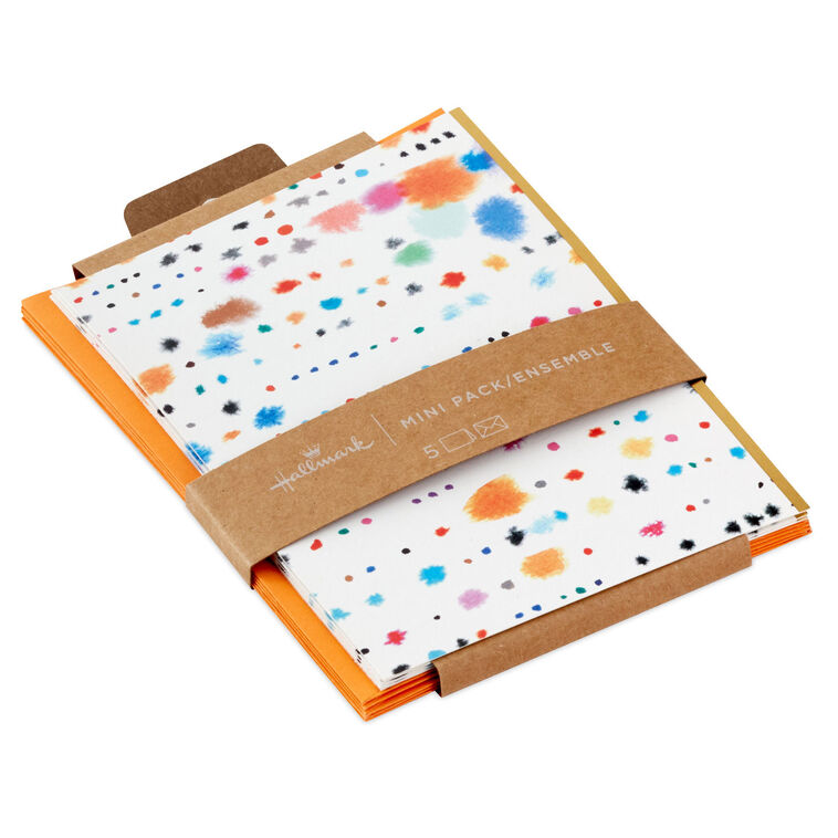 hallmark Paint Splashes Blank Notes Mini Pack Set of 5