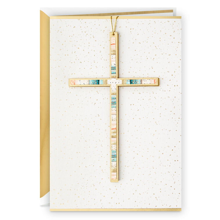 hallmark Painted Cross Decoration Blank Religious Card