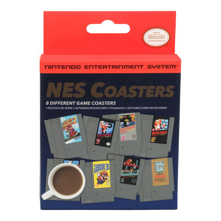 Hallmark Paladone Nintendo Entertainment System Cartridge Coasters Set Of 8