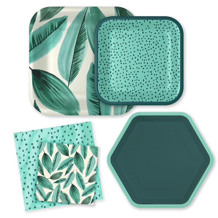 hallmark Palm Leaves and Polka Dots Party Essentials Set