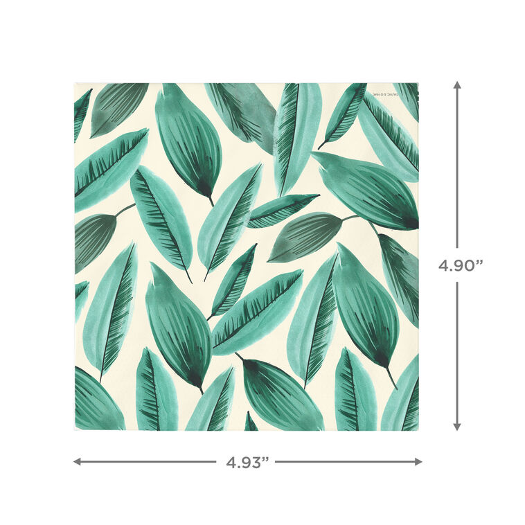 Hallmark Palm Leaves Print Cocktail Napkins Set Of 16