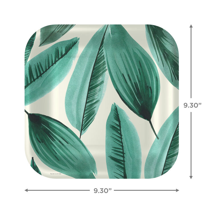 Hallmark Palm Leaves Print Square Dinner Plates Set Of 8