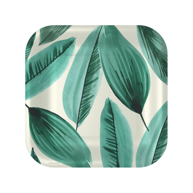 hallmark Palm Leaves Print Square Dinner Plates Set of 8