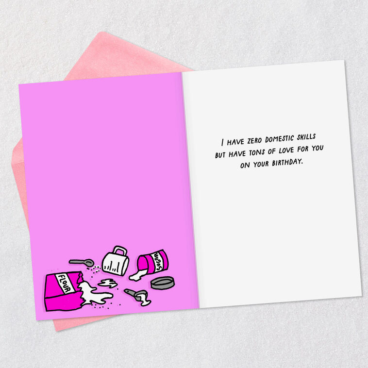 Hallmark Pardon My Domestic Skills Funny Birthday Card