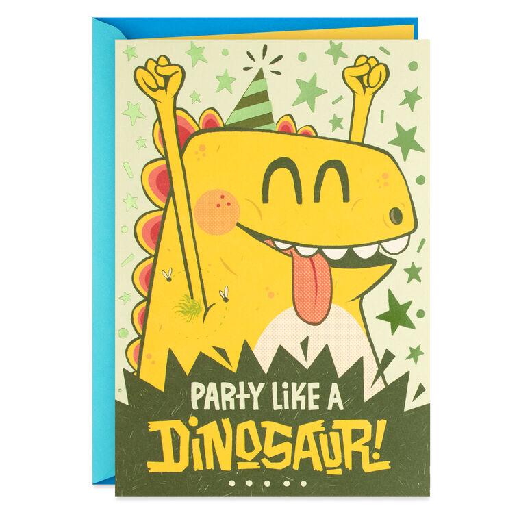 hallmark Party Like a Dinosaur Birthday Card With Stickers