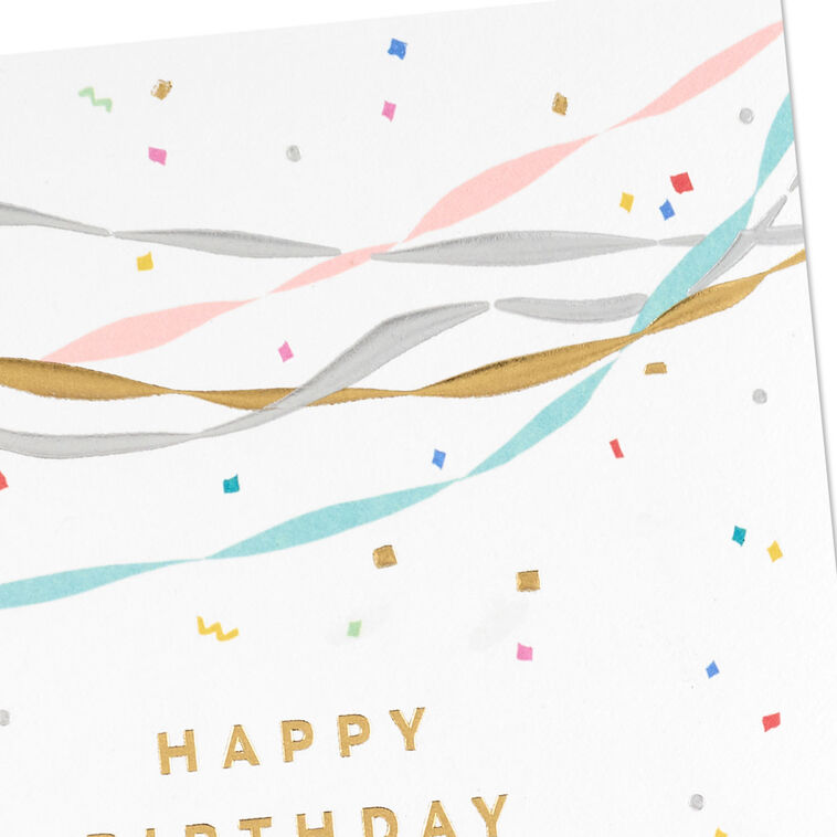Hallmark Party Streamers And Confetti Blank Birthday Card
