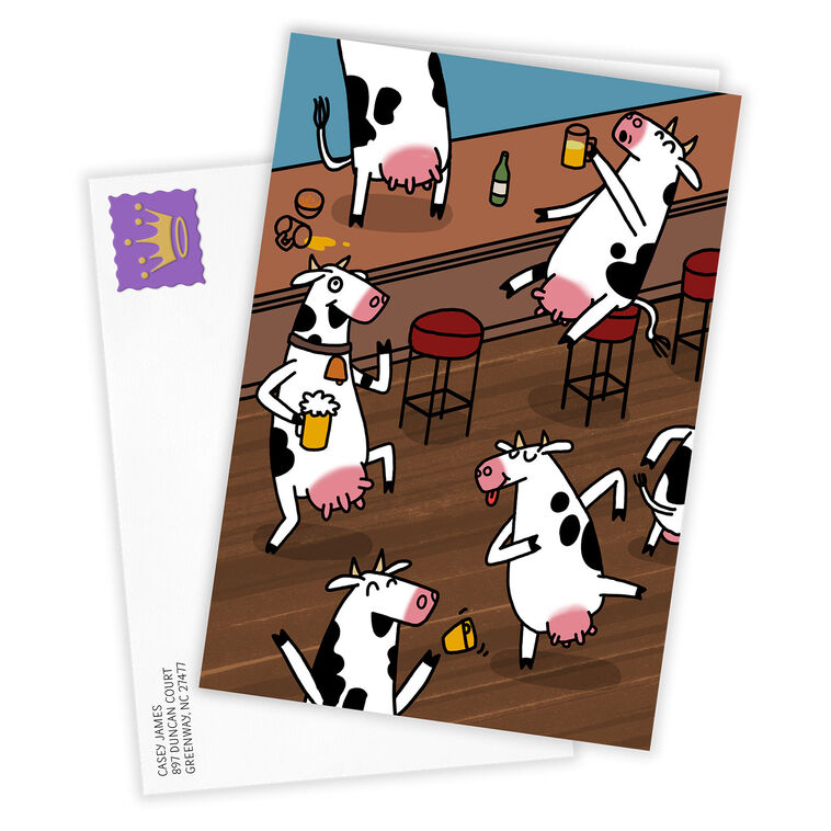Hallmark Partying Cows Funny Custom Celebration Card