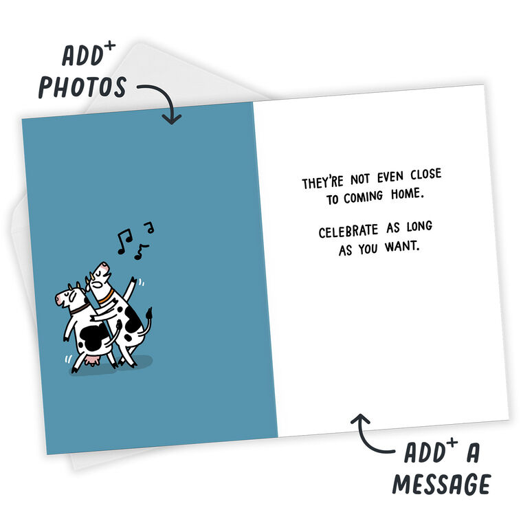 Hallmark Partying Cows Funny Custom Celebration Card