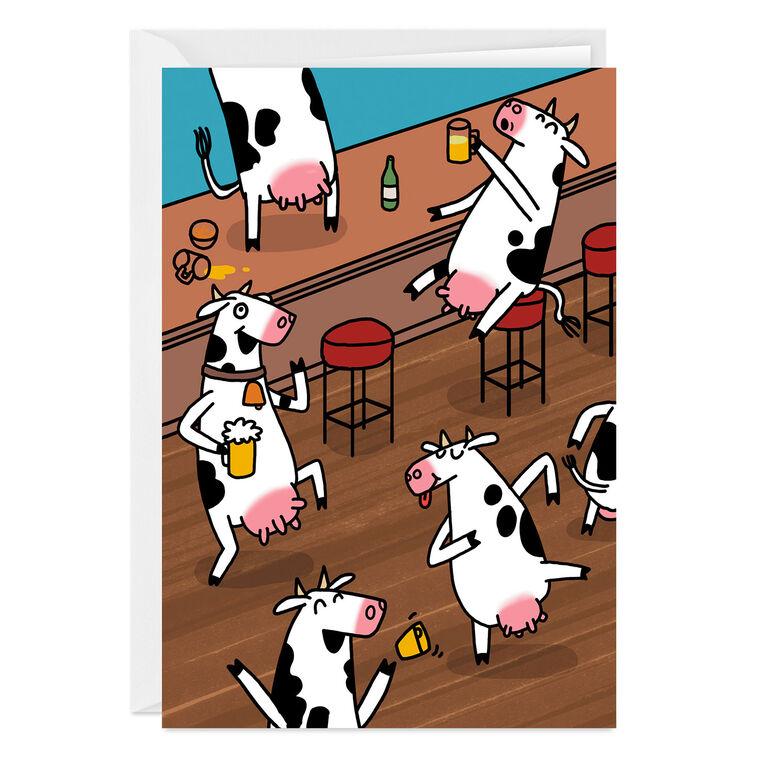 hallmark Partying Cows Funny Custom Celebration Card