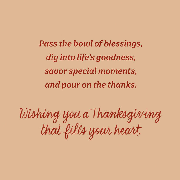 Hallmark Pass The Blessings And Pour On The Thanks Thanksgiving Card