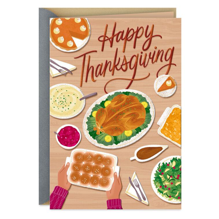 hallmark Pass the Blessings and Pour on the Thanks Thanksgiving Card