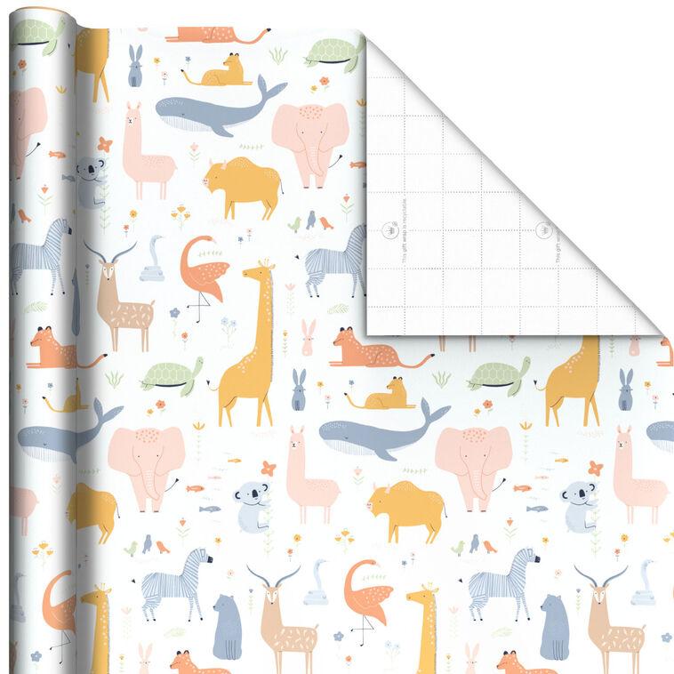 hallmark Pastel Animals Jumbo Wrapping Paper 90 sq. ft