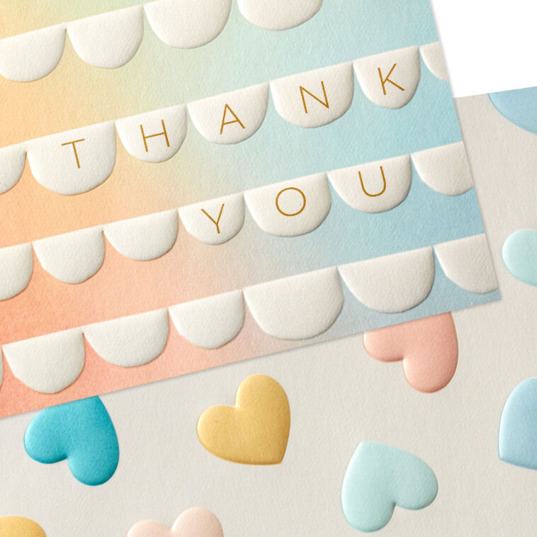Hallmark Pastel Hearts And Scallops Assorted Blank Thank You Notes Pack Of 50