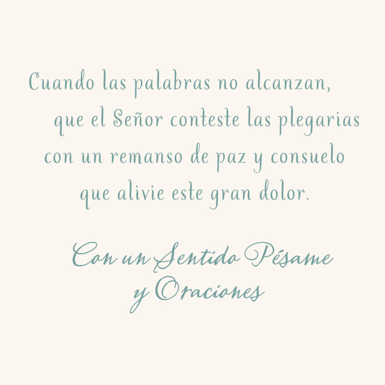 Hallmark Peace And Comfort Religious Spanish-Language Sympathy Card