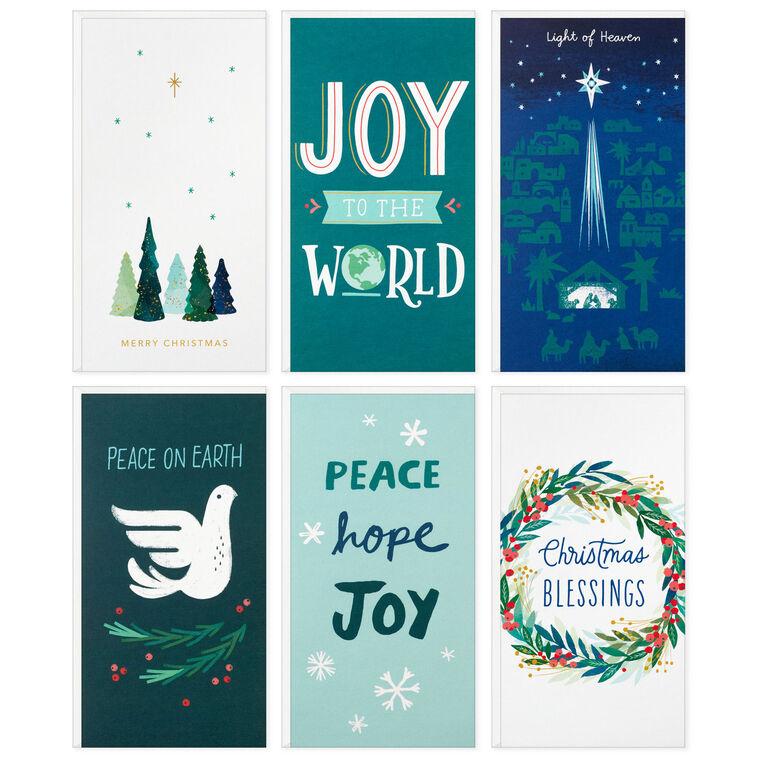Hallmark Peace And Joy Money-Holder Boxed Christmas Cards Assortment Pack Of 36