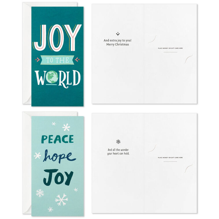 Hallmark Peace And Joy Money-Holder Boxed Christmas Cards Assortment Pack Of 36