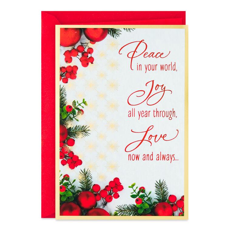 hallmark Peace Joy Love and Blessings Christmas Card