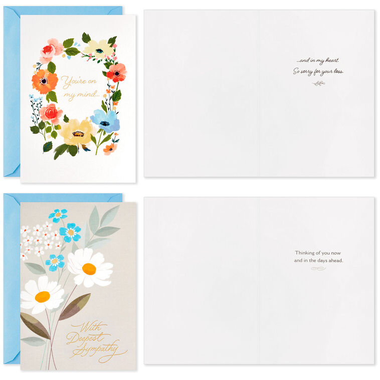 Hallmark Peaceful Flowers Boxed Sympathy Cards Assortment Pack Of 16