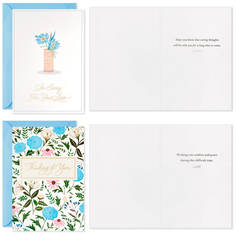 Hallmark Peaceful Flowers Boxed Sympathy Cards Assortment Pack Of 16