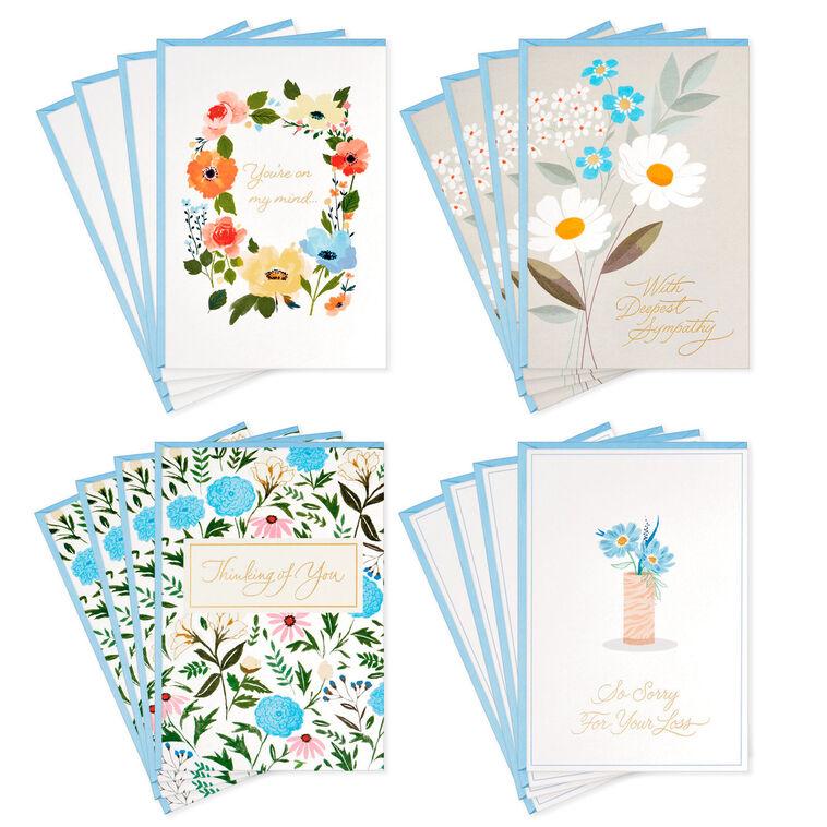 hallmark Peaceful Flowers Boxed Sympathy Cards Assortment Pack of 16
