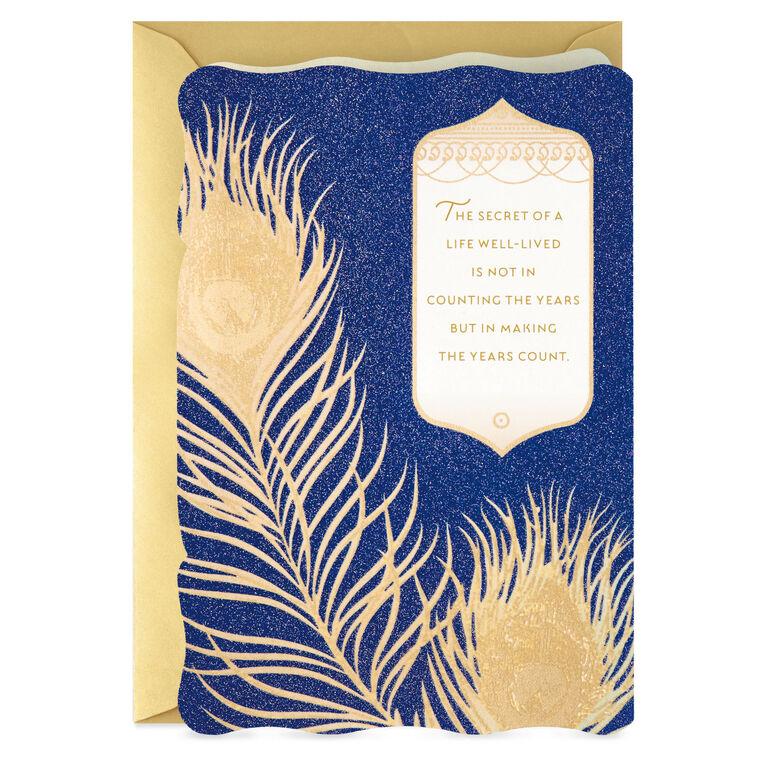 hallmark Peacock Feathers Make the Years Count Birthday Card