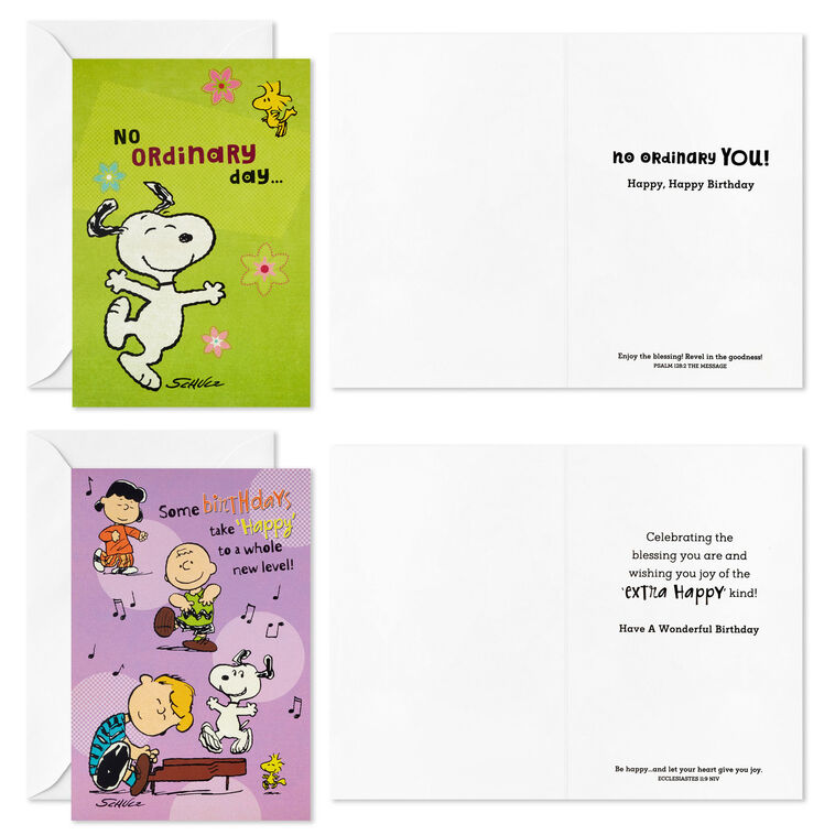 Hallmark Peanuts Birthday Blessings Religious Boxed Birthday Cards Assortment Pack Of 12