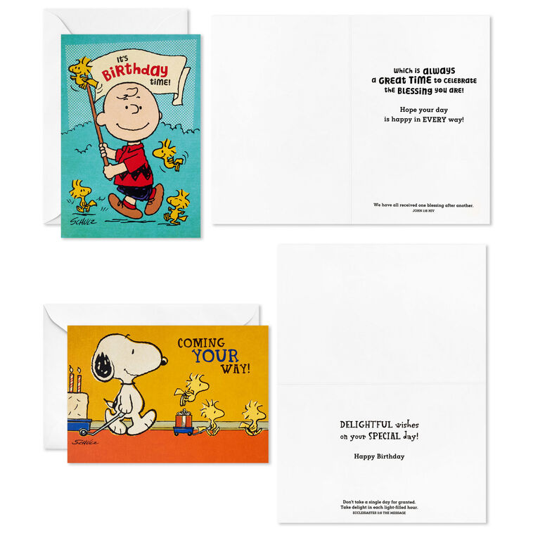 Hallmark Peanuts Birthday Blessings Religious Boxed Birthday Cards Assortment Pack Of 12