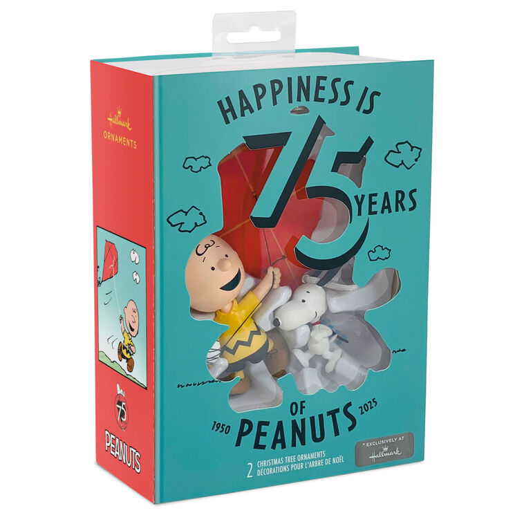 Hallmark Peanuts® 75th Anniversary Charlie Brown And Snoopy Hallmark Ornaments Set Of 2
