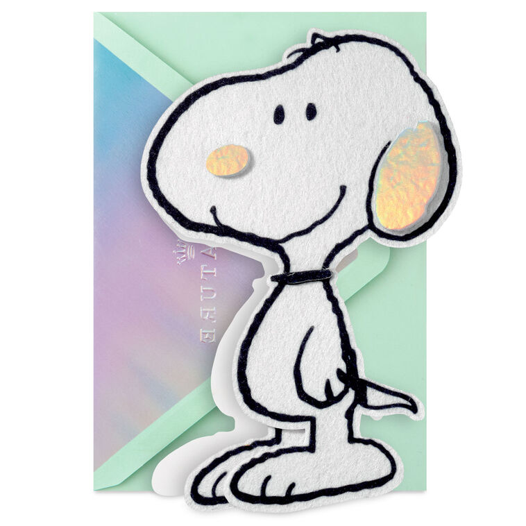 hallmark Peanuts® 75th Anniversary Felt Snoopy Blank Card