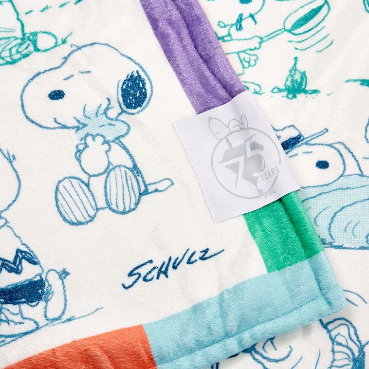 Hallmark Peanuts® 75th Anniversary Through The Years Plush Throw Blanket 60x52