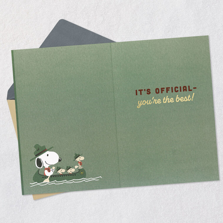Hallmark Peanuts® Beagle Scouts Badges Certified Amazing Thank-You Card