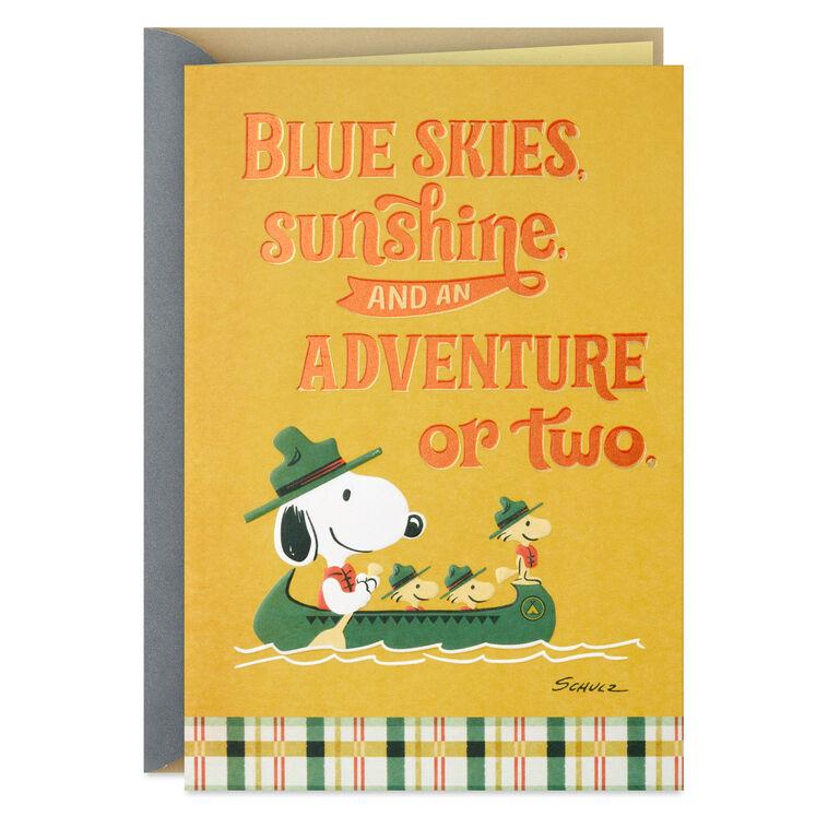 hallmark Peanuts® Beagle Scouts Blue Skies and Adventure Birthday Card