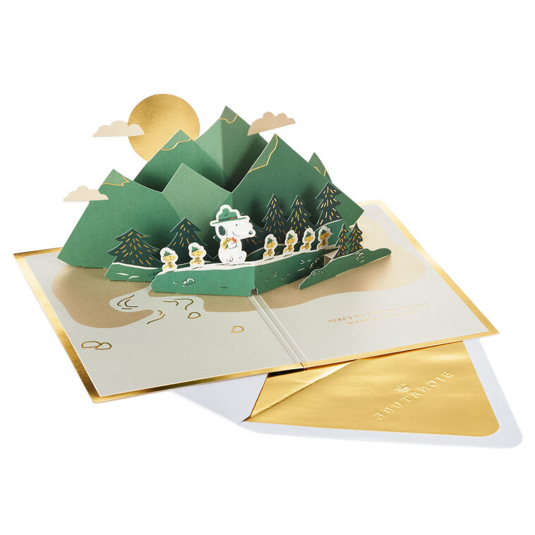 Hallmark Peanuts® Beagle Scouts New Adventures Ahead 3D Pop-Up Card