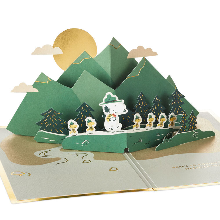 hallmark Peanuts® Beagle Scouts New Adventures Ahead 3D Pop-Up Card