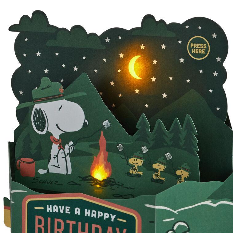 Hallmark Peanuts® Beagle Scouts Smiles And Stars Musical 3D Pop-Up Birthday Card With Light
