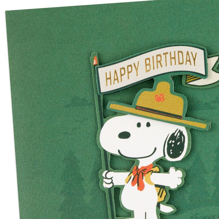Hallmark Peanuts® Beagle Scouts Snoopy Non-Stop Fun Birthday Card