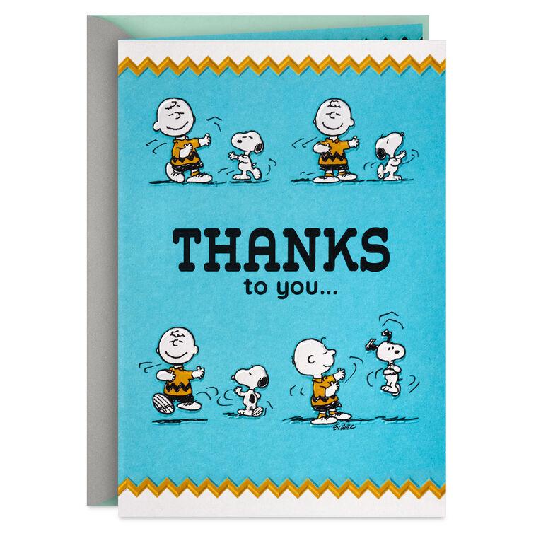 hallmark Peanuts® Charlie Brown and Snoopy Happy Dance Thank You Card