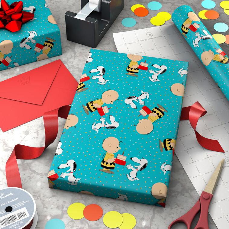 Hallmark Peanuts® Charlie Brown And Snoopy With Cake Wrapping Paper 17.5 Sq. Ft