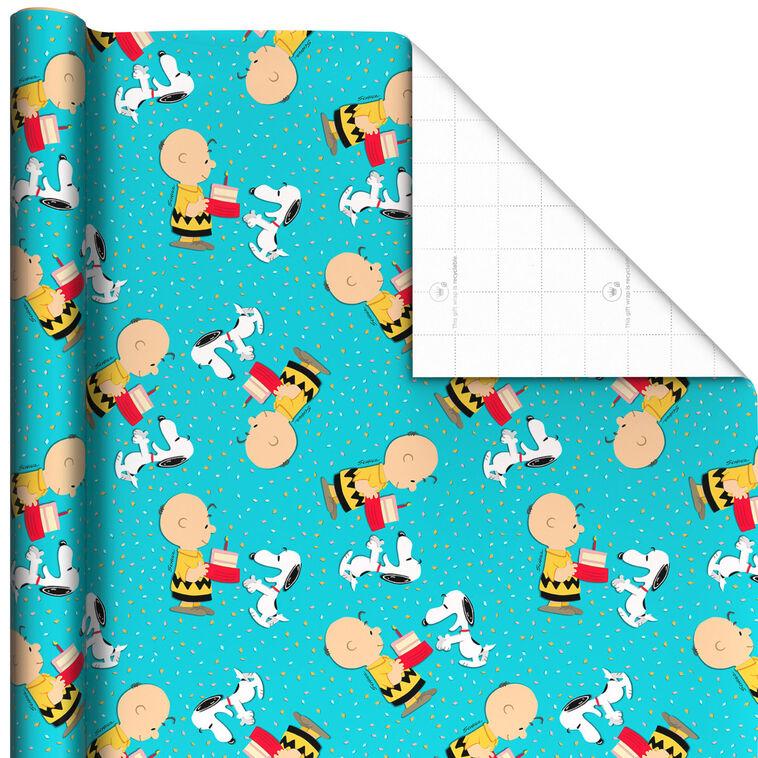hallmark Peanuts® Charlie Brown and Snoopy With Cake Wrapping Paper 17.5 sq. ft