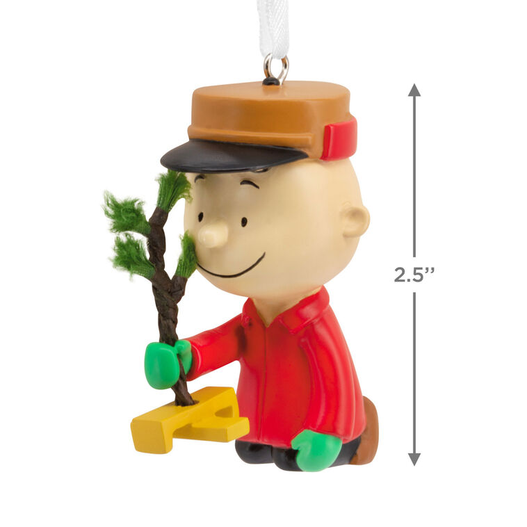 Hallmark Peanuts® Charlie Brown Kneeling With Tree Hallmark Ornament