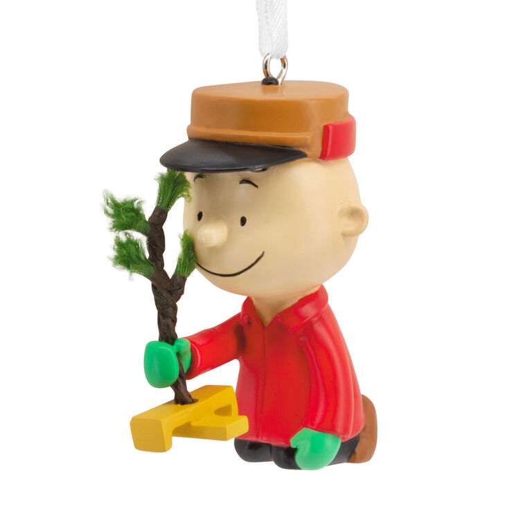 hallmark Peanuts® Charlie Brown Kneeling With Tree Hallmark Ornament