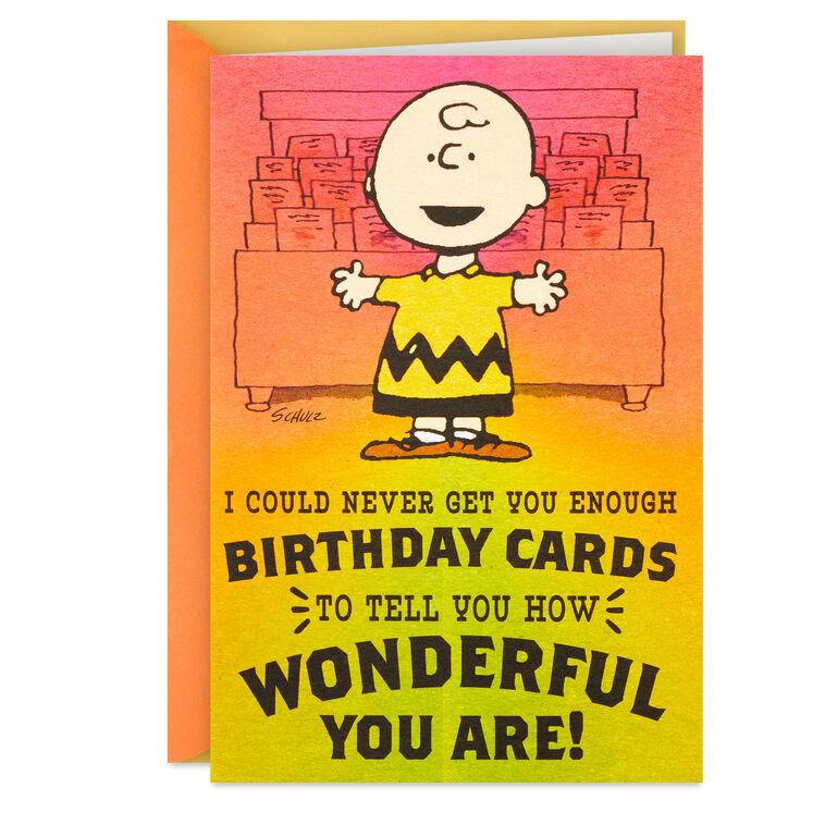 hallmark Peanuts® Charlie Brown Wonderful You Funny Birthday Card With Mini Cards