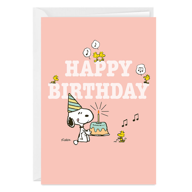 hallmark Peanuts® Cute Snoopy Party Custom Birthday Card