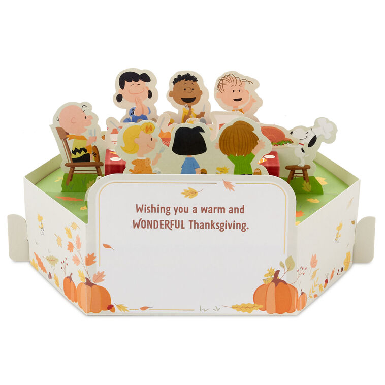 Hallmark Peanuts® Gang Give Thanks 3D Pop-Up Thanksgiving Card