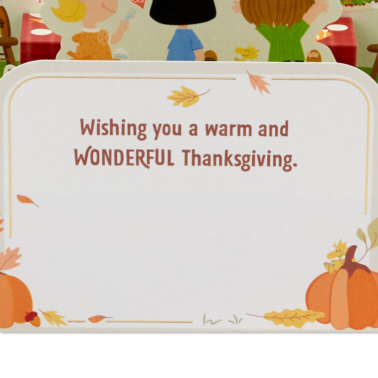 Hallmark Peanuts® Gang Give Thanks 3D Pop-Up Thanksgiving Card