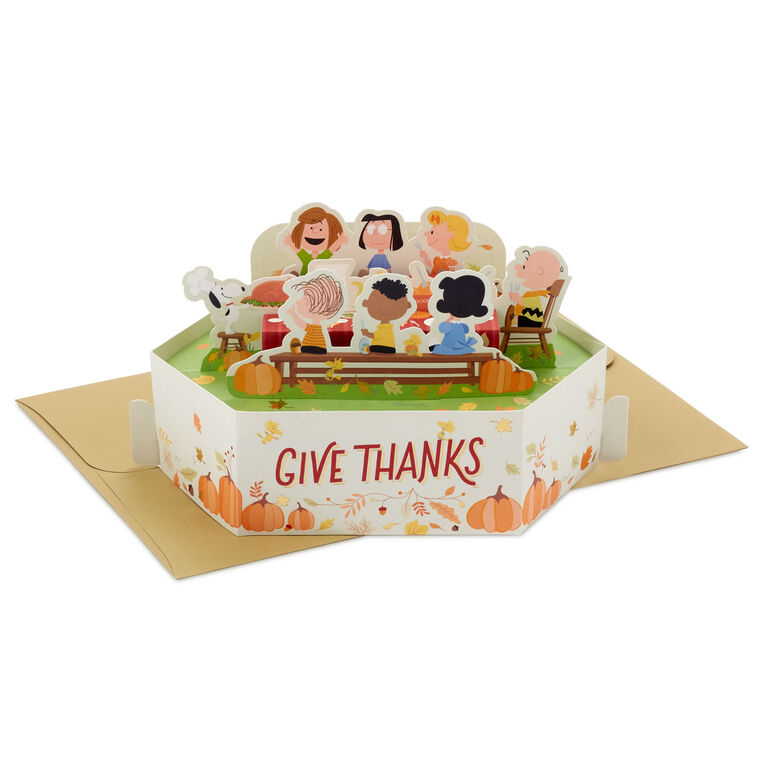 hallmark Peanuts® Gang Give Thanks 3D Pop-Up Thanksgiving Card