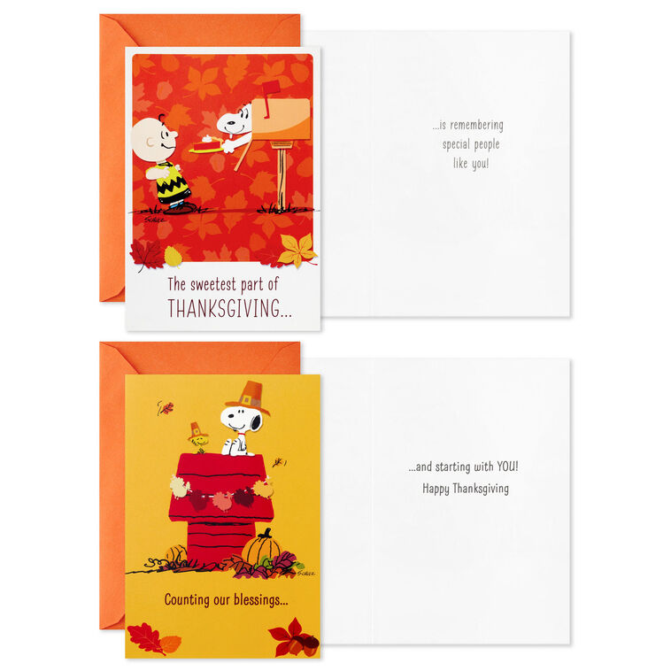 Hallmark Peanuts® Good Wishes Boxed Thanksgiving Cards Assortment Pack Of 16